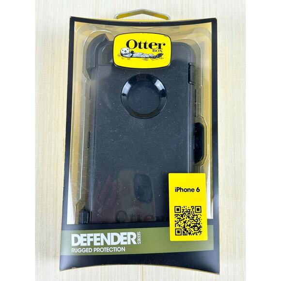 OTTERBOX Defender Series Rugged Protection iPhone‎ 6 Black - Picture 1 of 13